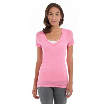 Karissa V-Neck Tee-XS-Red